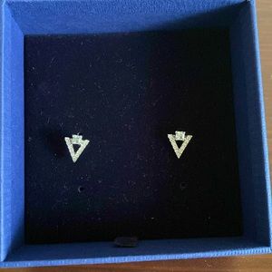 Swarovski chevron triangle stud earrings